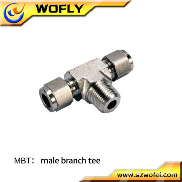 male tube stainless steel connector pipe branch tee fitting